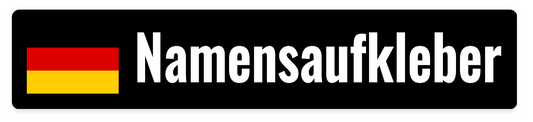 Gestalte individuelle Namensaufkleber mit der deutschen Flagge